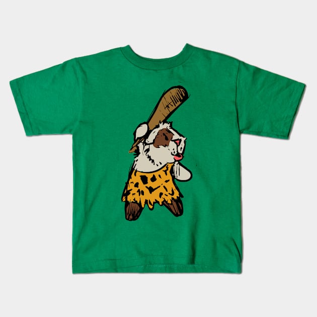 Caveman Guinea Pig Kids T-Shirt by GuineaPigArt